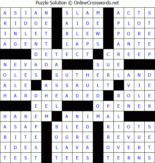 Solution for Crossword Puzzle #52792