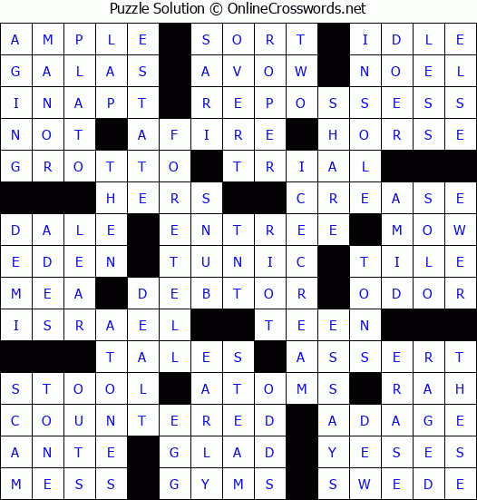 Solution for Crossword Puzzle #53066