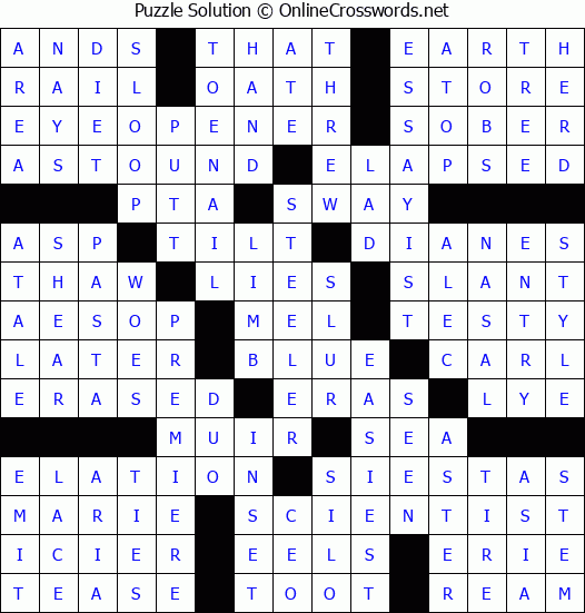 Solution for Crossword Puzzle #53069
