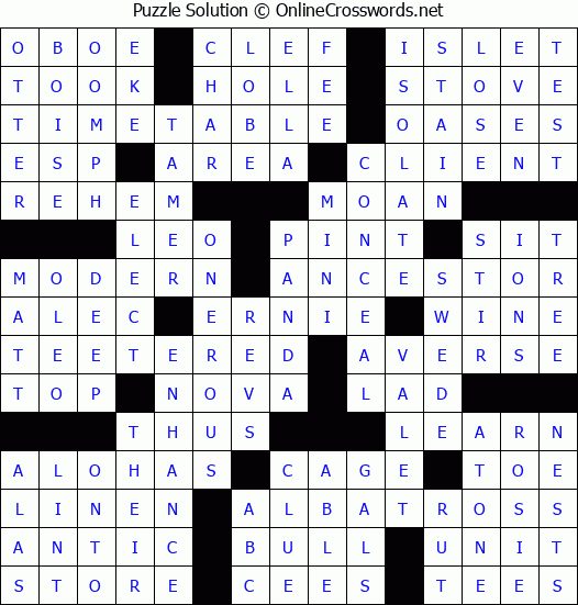 Solution for Crossword Puzzle #53123