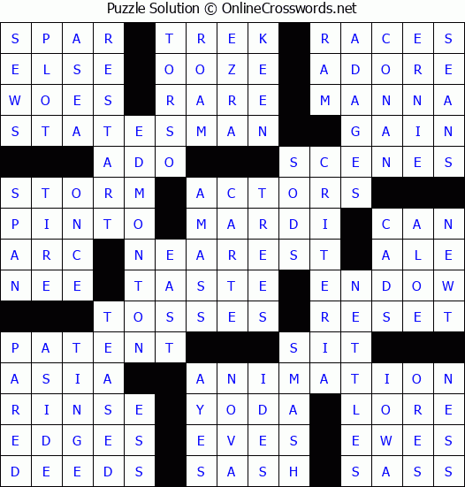 Solution for Crossword Puzzle #53131