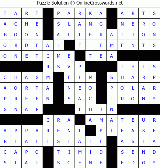 Solution for Crossword Puzzle #53222