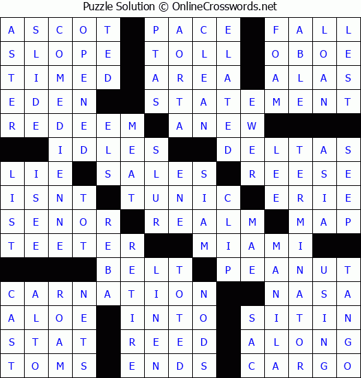 Solution for Crossword Puzzle #53262
