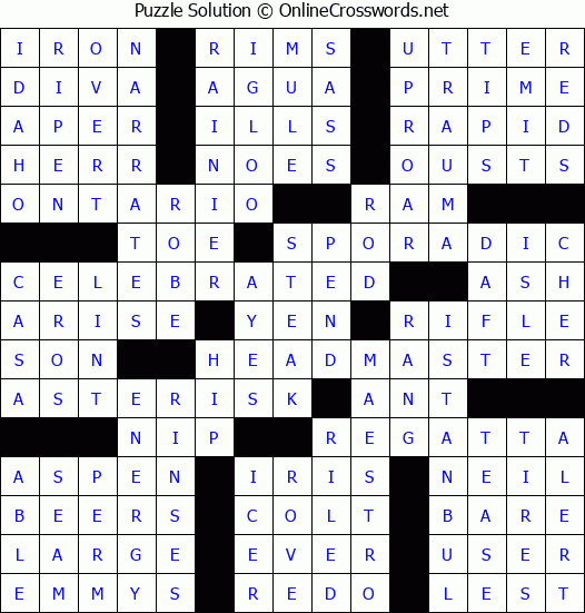 Solution for Crossword Puzzle #53305