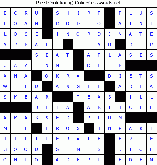 Solution for Crossword Puzzle #53445