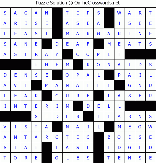 Solution for Crossword Puzzle #53503