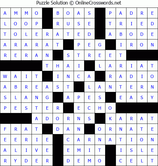 Solution for Crossword Puzzle #53555