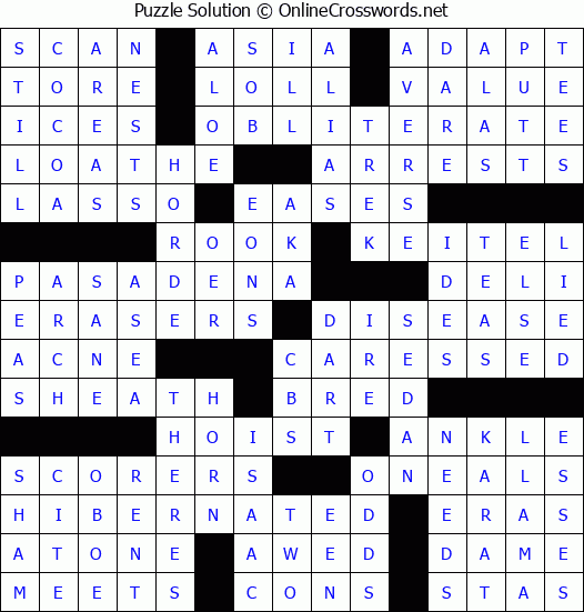 Solution for Crossword Puzzle #53613