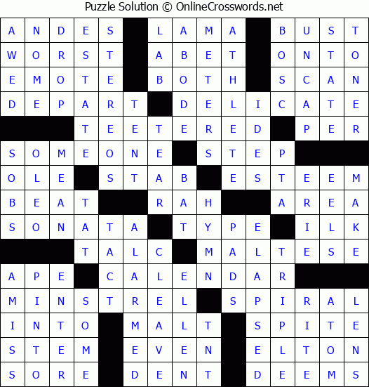Solution for Crossword Puzzle #53650
