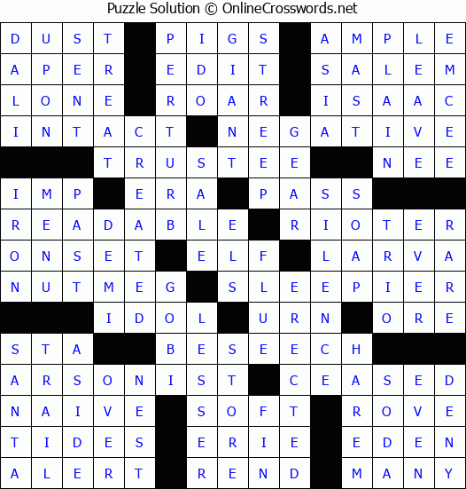 Solution for Crossword Puzzle #53806