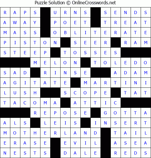 Solution for Crossword Puzzle #53874
