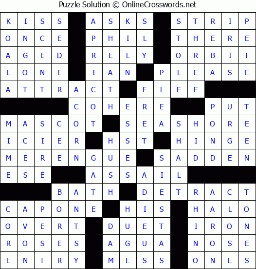 Solution for Crossword Puzzle #53963