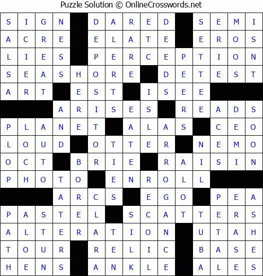 Solution for Crossword Puzzle #54088