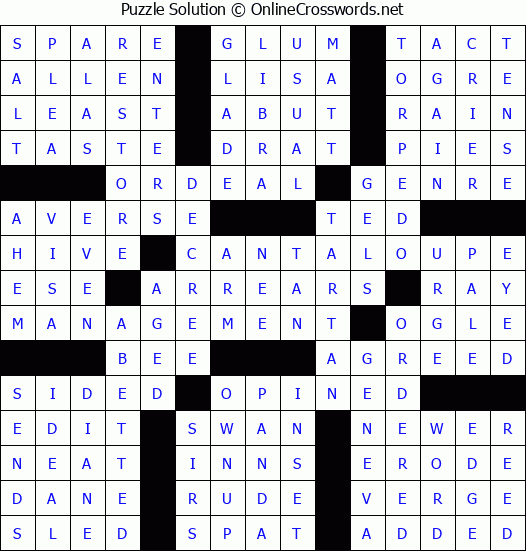 Solution for Crossword Puzzle #54103