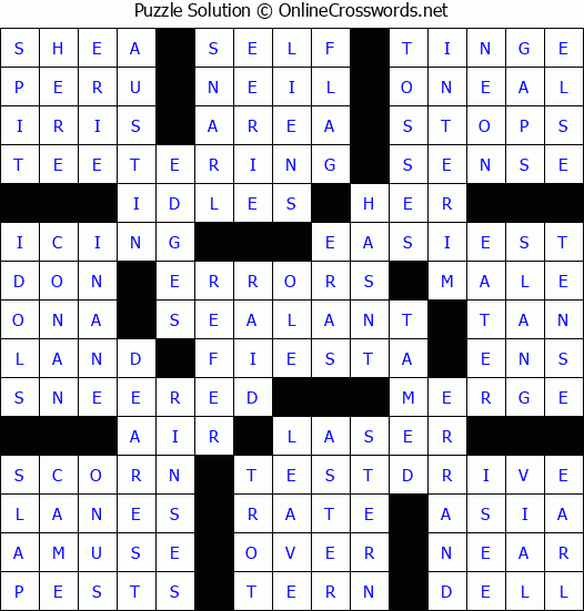 Solution for Crossword Puzzle #54368