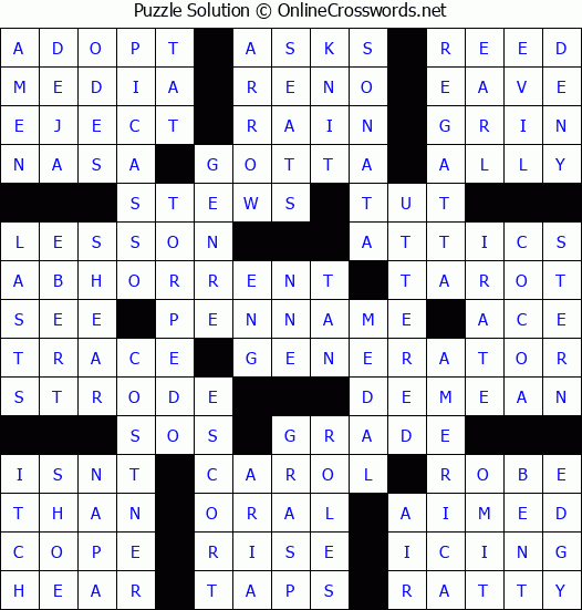 Solution for Crossword Puzzle #54442