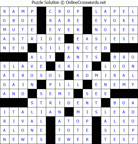 Solution for Crossword Puzzle #54645