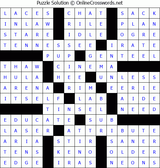 Solution for Crossword Puzzle #54735