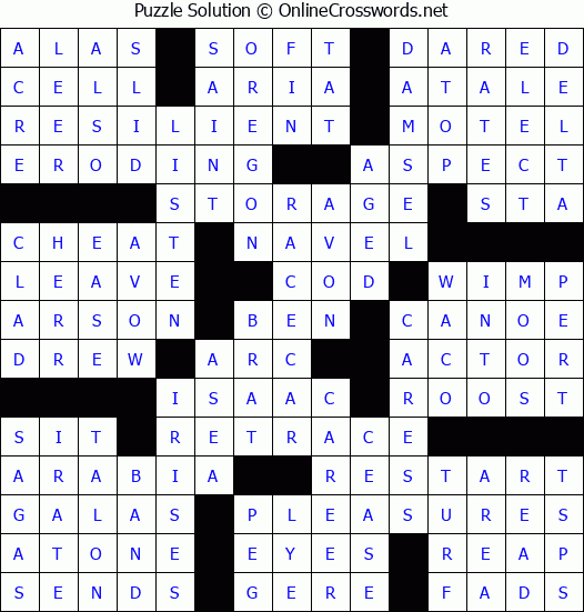 Solution for Crossword Puzzle 54918