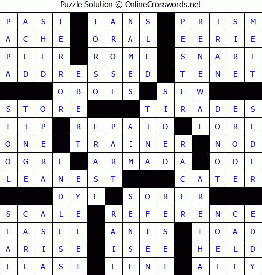 Solution for Crossword Puzzle #55038