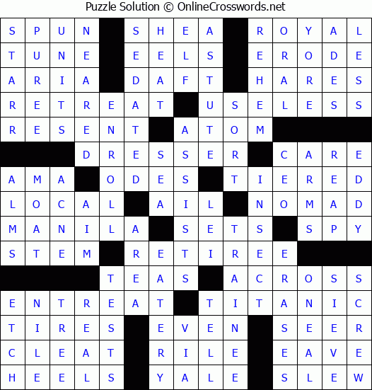 Solution for Crossword Puzzle #55054