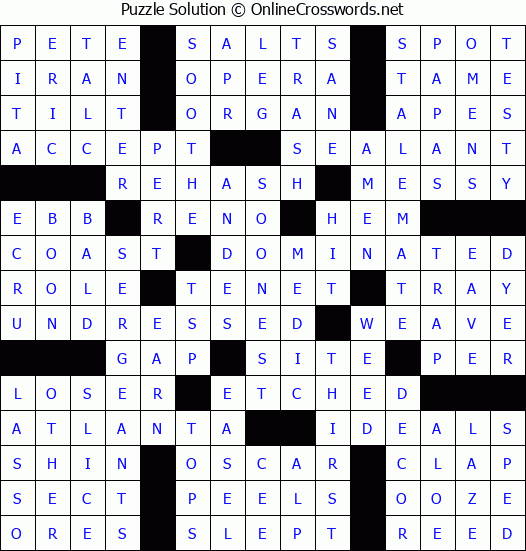 Solution for Crossword Puzzle #55075