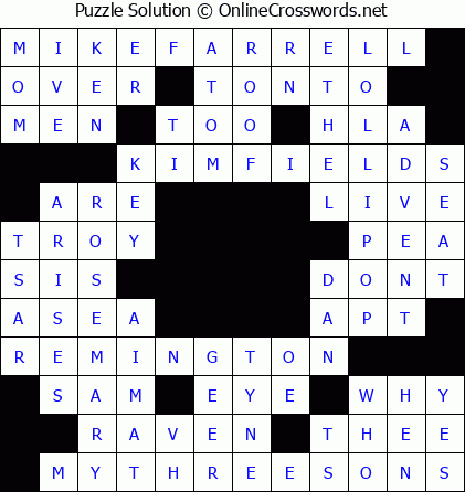 Solution for Crossword Puzzle #5513