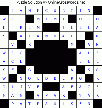 Solution for Crossword Puzzle #5518