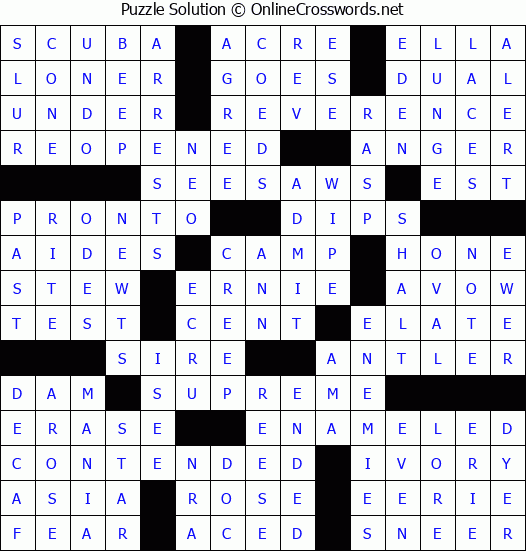 Solution for Crossword Puzzle #55199