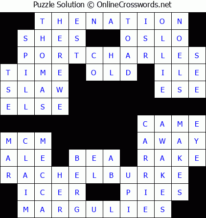 Solution for Crossword Puzzle #5522