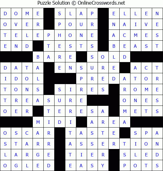 Solution for Crossword Puzzle #55228