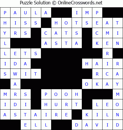 Solution for Crossword Puzzle #5530