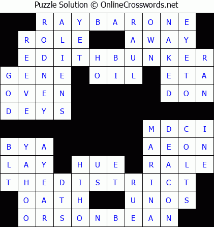 Solution for Crossword Puzzle #5537