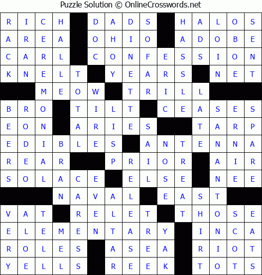 Solution for Crossword Puzzle #55534