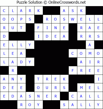 Solution for Crossword Puzzle #5566