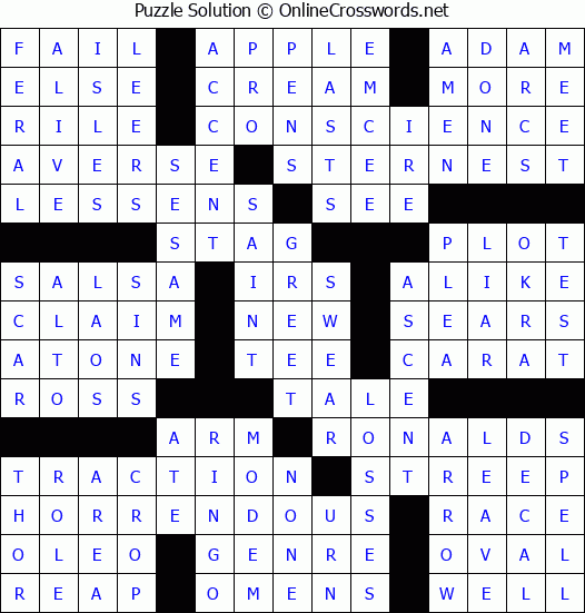 Solution for Crossword Puzzle #55782