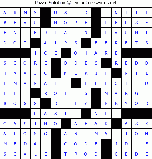 Solution for Crossword Puzzle #55933