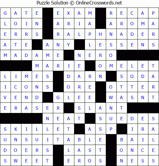 Solution for Crossword Puzzle #55949