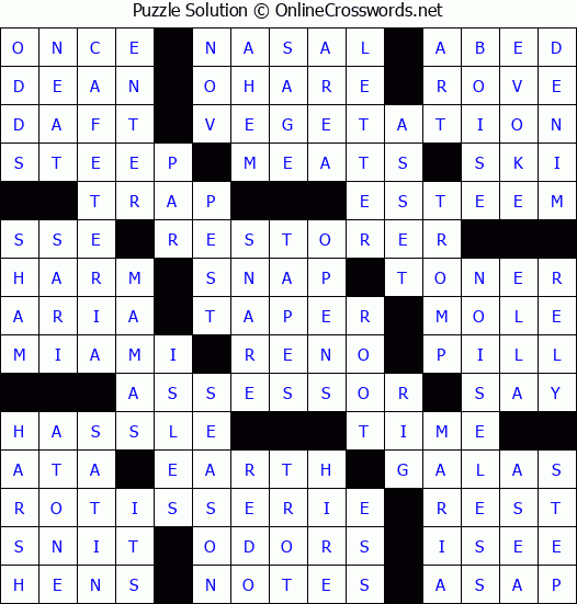 Solution for Crossword Puzzle #56015