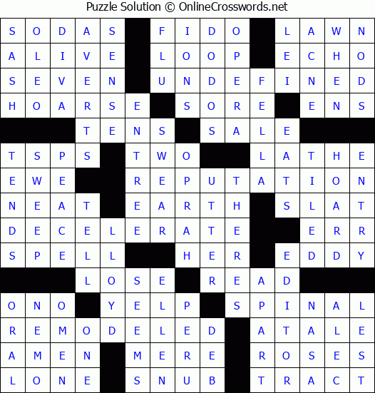 Solution for Crossword Puzzle #56095