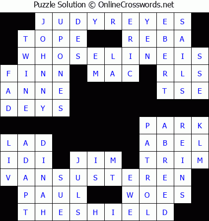 Solution for Crossword Puzzle #5619