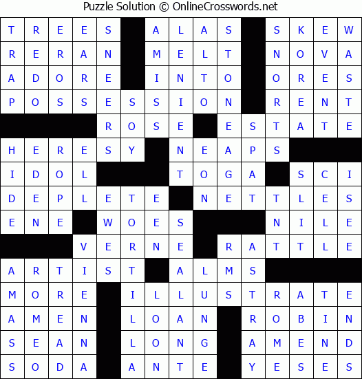 Solution for Crossword Puzzle #56221
