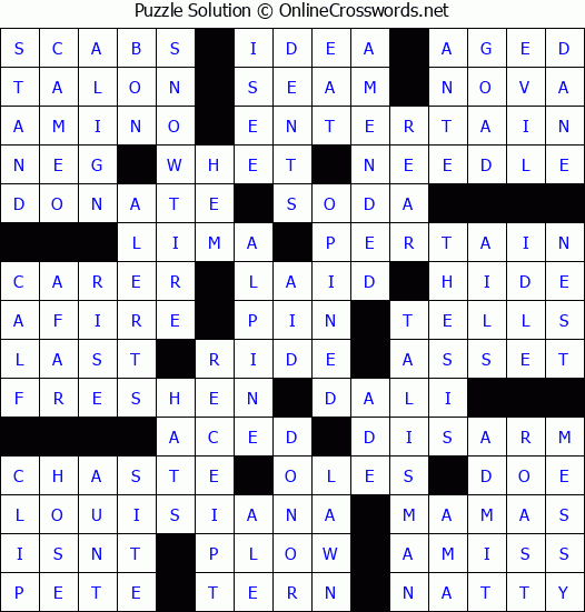 Solution for Crossword Puzzle #56502