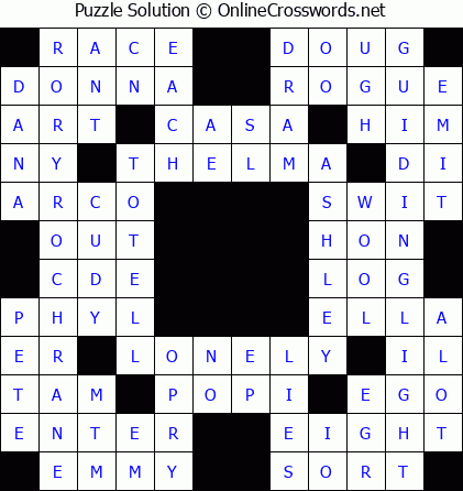 Solution for Crossword Puzzle #5658