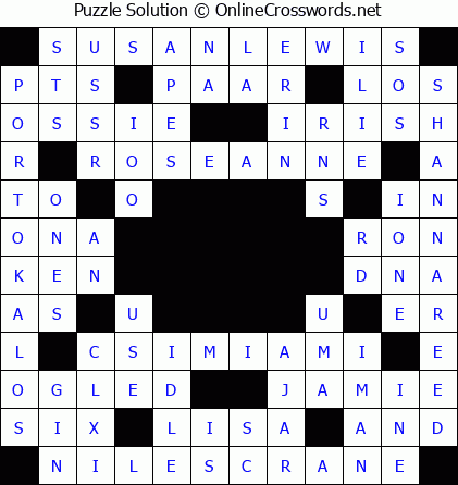 Solution for Crossword Puzzle #5668