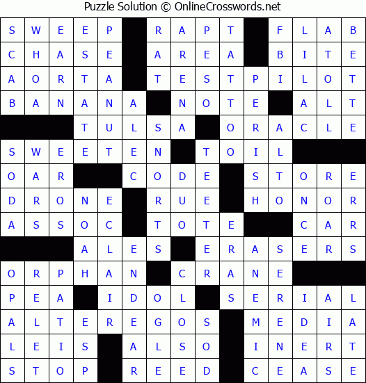 Solution for Crossword Puzzle #56730
