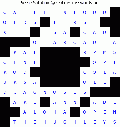 Solution for Crossword Puzzle #5684