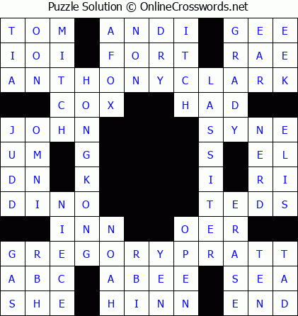 Solution for Crossword Puzzle #5688