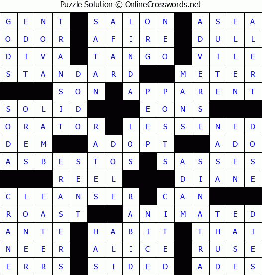 Solution for Crossword Puzzle #56924
