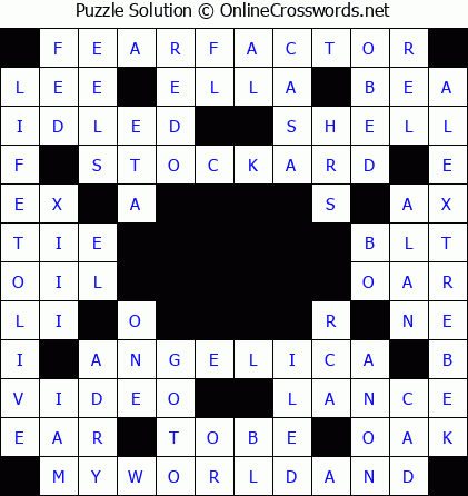 Solution for Crossword Puzzle #5701